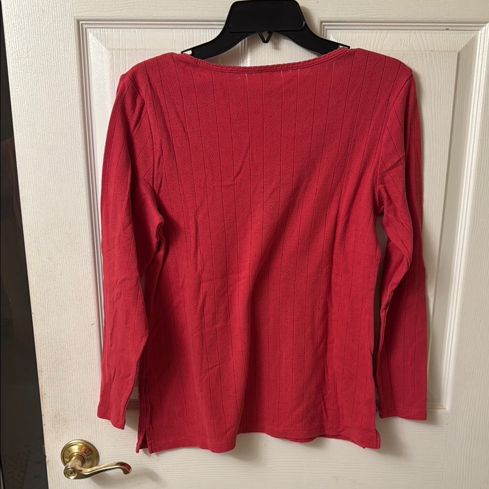 Women's Raspberry Long Sleeve Sweater Top - Picture 4 of 5